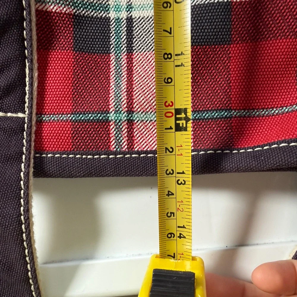 Lands' End Plaid Canvas Tote Bag Tartan Plaid Holiday Preppy Shopping Boat Tote